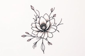 make line art, monoline geometric, minimalist tattoo design