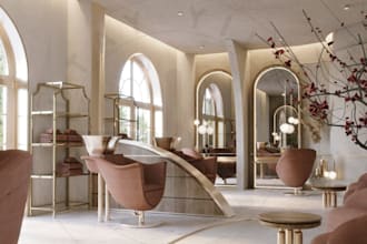 upgrade 3d luxury salon shop,beauty spa,treatment room,biophilic interior render