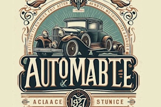 make vintage logo and automotive, car, vehicle business