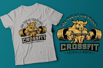 do creative t shirt bodybuilder bull logo