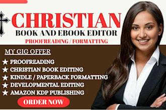 christian book editor developmental edit proofread devotional journal memoir