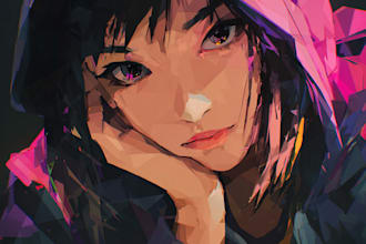 create cartoon anime emo rap hiphop album cover