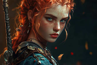 create fantasy character portrait art