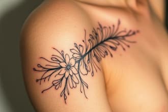 make line art, monoline geometric, minimalist tattoo design