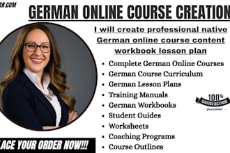 create professional native german online course content workbook lesson plan