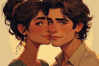 draw couple portrait illustration from photos