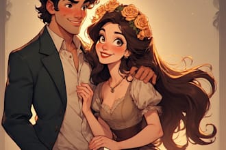 paint custom couple portrait for you