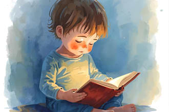 draw digital watercolor children book illustration