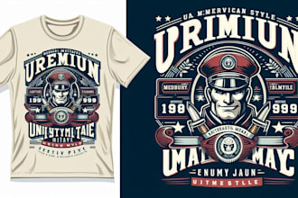 design premium vintage  center mascot logo t shirt design