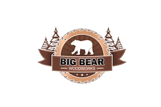 design iconic glamorous big bear wood works logo