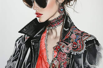 draw a digital fashion illustration