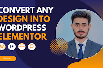 convert figma, xd, PSD or sketch to a responsive wordpress using elementor