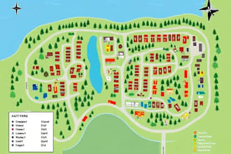 clickable interactive rv park map plat map site plan campground vector svg map