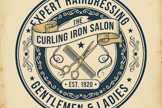design a professional vintage hairdressing logo