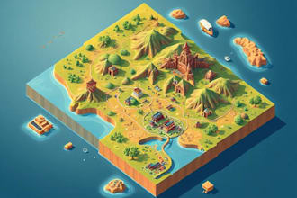 create stunning isometric and vector map illustrations