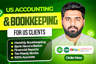 do US accounting and bookkeeping services using quickbooks and sage