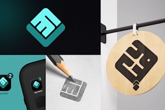 do kufi square design and modern arabic calligraphy logo
