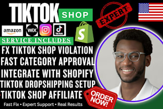 fix tiktok shop setup, sync shopify, category approval and tiktok shop violation