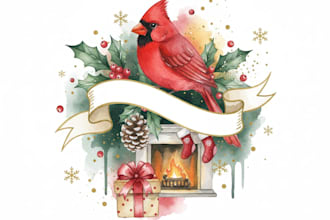 create christmas cards and illustrations