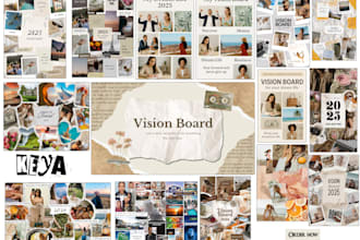 design an aesthetic and motivational vision board for your dream life