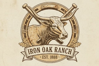 design a unique vintage cattle logo for your brand