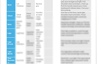 create your workout plan