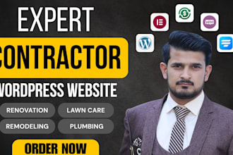 design a professional remodeling, plumbing, renovation, or lawn care website