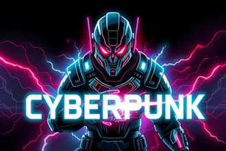 design a cool logo cyberpunk or mecha futuristic