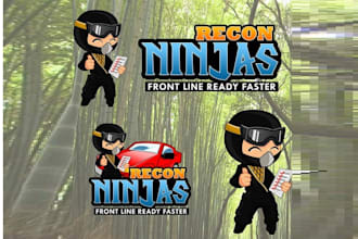 design premium powerful recon ninjas logo