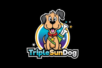 make modern twitch streaming logo of dog with warm