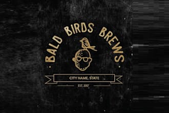 design premium bald birds brewery logo
