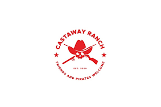 make castaway ranch a place logo for hunt fish and have fun