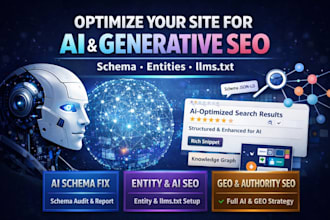 optimize schema markup, knowledge graph and llms txt for ai SEO and GEO