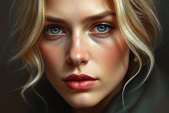 draw digital realistic oil portrait painting
