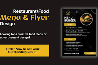 design a modern restaurant menu and attractive promo flyer