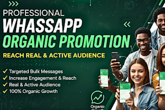tiktok, whatsapp, instagram, twitter organic promotion whatsapp channel