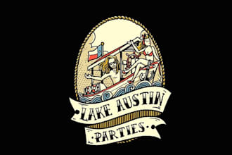 design glamorous party barge business nautical pinup logo