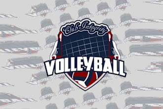design high resolution volleyball club logo