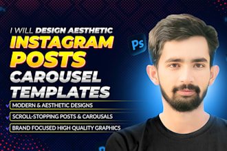 design aesthetic instagram, posts, carousel and templates