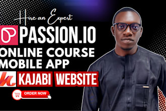 design passion io online course mobile app  kajabi website bubble io passion io