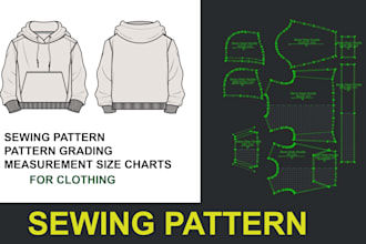 do all kinds of clothing sewing patterns and cad grading dxf for manufacturer