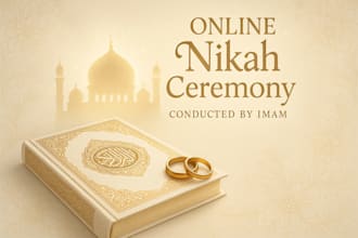 be imam of your online nikah, help you do online wedding on USA lead