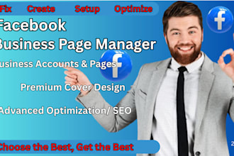 do facebook business page, create and setup social media account setup