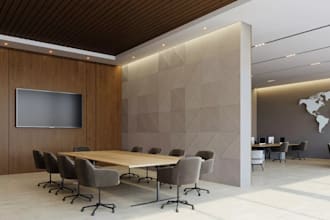 revamp 3d office interior, conference room, coworking space,cgi furniture layout