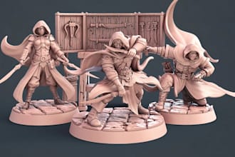 sculpt high quality 3d miniatures for tabletop rpg,dnd and 3d printing