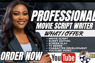 write movie script editing screenplay tv series script youtube screenwriting