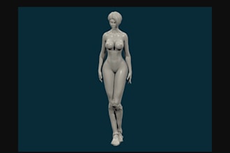 sculpt 3d fantasy character,nsfw art,miniatures,anime,pin up nsfw,3d print model