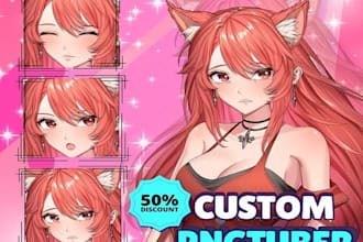 draw pngtuber live2d vtuber model rigging png tuber giftuber kawaii anime style
