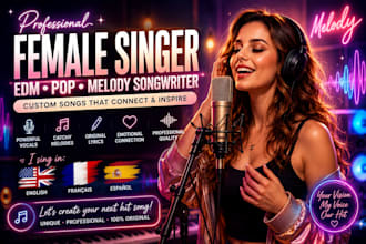 write and sing edm pop melodies lyrics in english, french, spanish and japanese