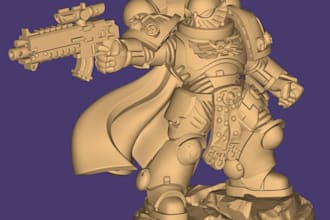 sculpt warhammer 40k style miniature for tabletop and 3d print